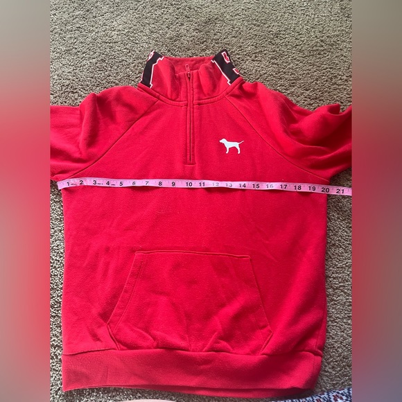 Victoria’s Secret PINK quarter zip sweatshirt, Red, size S - Picture 14 of 14
